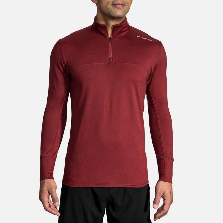 Brooks Dash Half Zip Men's Running Jackets - Red (47269-JAUC)